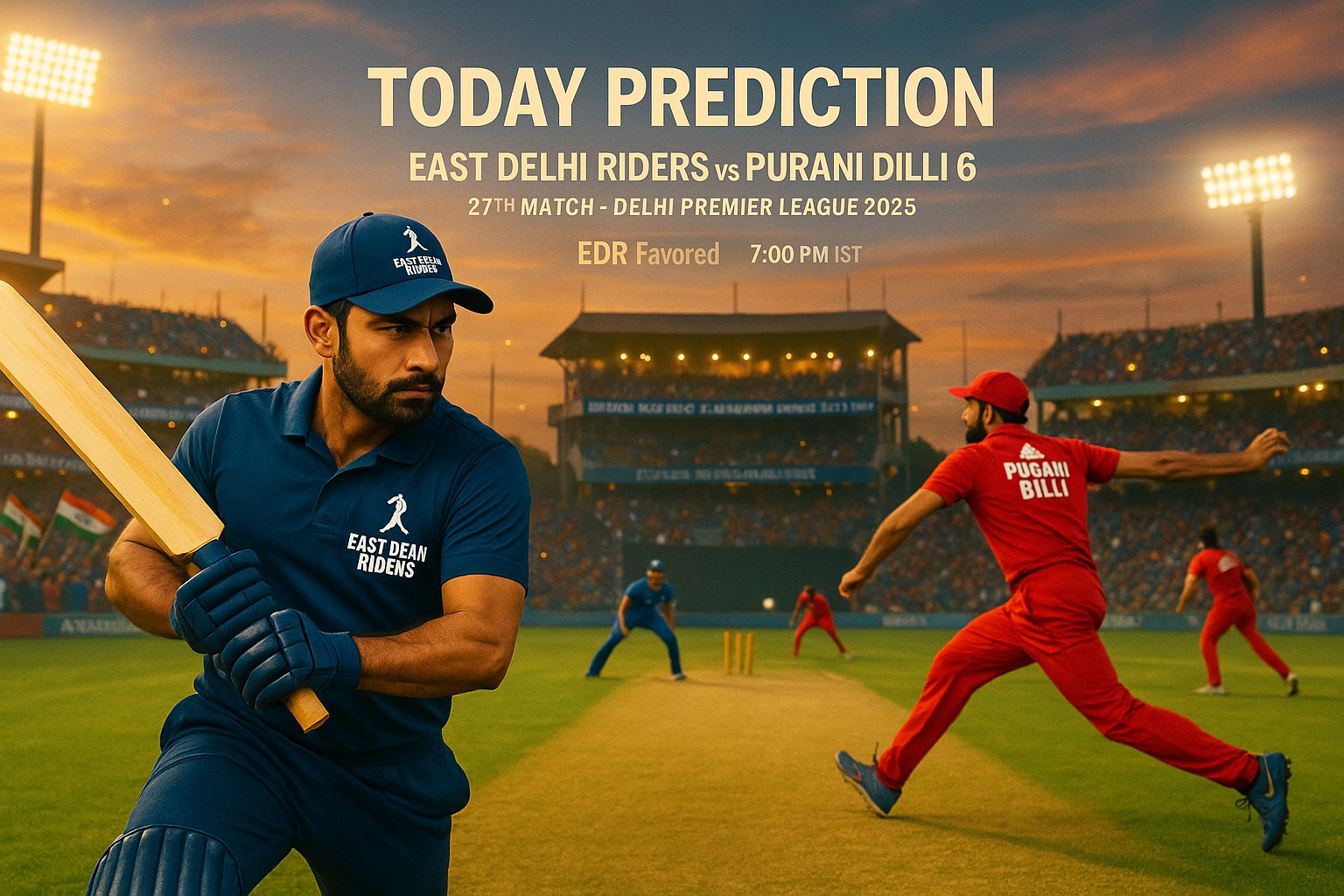 Today Prediction – East Delhi Riders vs Purani Dilli 6, 27th Match | Who Will Win?